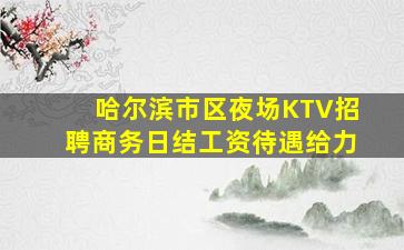 哈尔滨市区夜场KTV招聘商务日结工资待遇给力